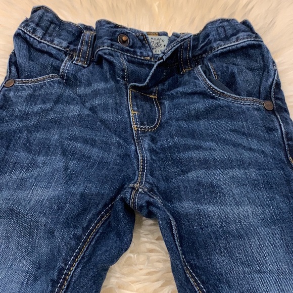 Next 82 Flannel Short-Sleeve Blue Button Shirt & DarkBlue Skinny Jeans in 12-18M - Picture 8 of 11